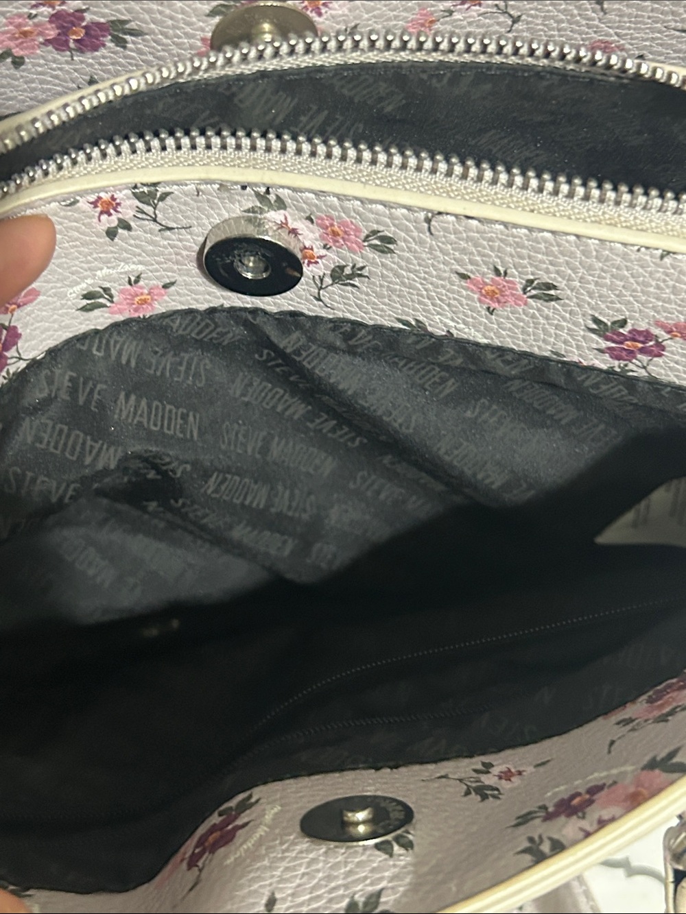 Steve Madden Purple Floral Satchel with Detachable Strap - Picture 8 of 8